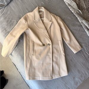 Topshop Cream Double-Breasted Trench Coat